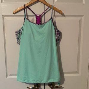 Workout set Fabletics XXL Navy Blue and Light Green 2 piece set